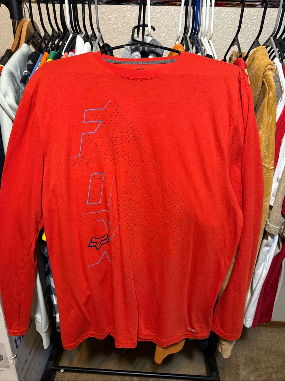 Fox Red Long Sleeve Graphic Performance Tee